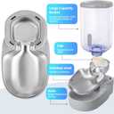 Automatic Cat Feeder and Water Dispenser with Stainless Steel Bowl Gravity Food Feeder and Waterer Set for Small Medium Dog Puppy Kitten 1 Gallon x 2(Grey)