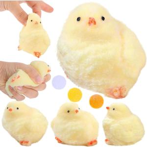 4 Pack Handmade Chick Taba Squishies Toys Ultra Soft Chick Squeeze Fidget Toys for Stress Relief Pinch Kawaii Family Sticky Squishies Toys