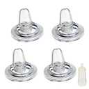 Sippy Spout Nipples for Mam Baby Bottles, Transition Straw Sippy Cup 100% Food Grade Silicone Soft Nipple, 6m+, Pack of 4