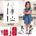 Kids Real Vacuum Cleaner Toys 2 in 1 Function of Blowing and Sweeping Cordless Interactive Vacuum with Real Suction Birthday for Boys Girls Ages 3-5 4-8