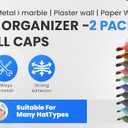 hat rack, one package includes two hat racks, capable of holding up to 40 baseball caps total, featuring a simple structure, easy installation, and premium quality (Black).