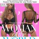 Women's Mesh Lingerie Fishnet Babydoll Mini Dress Bodysuit See Through Shirts Long Sleeves Lingerie Bodysuit Cover Up (Black4)