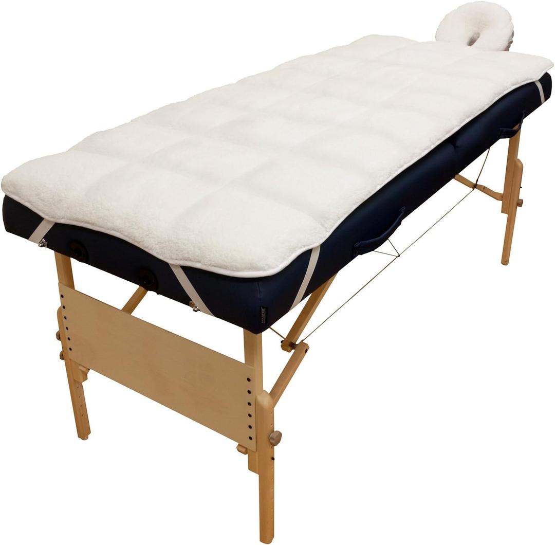 Body Linen Abundance Deluxe Quilted Fleece Massage Table Pad Set Includes Face Cradle Cover & Table Pad Microfiber Fleece is Lint Free, Super Soft & Cushy (1 Count (Pack of 1))