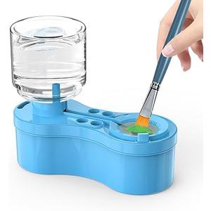 Goard Paint Brush Cleaner Watercolor Brush Rinser with Drain Cleaner Rinse Cup Paint Water Dispenser Oil Paint Brush Cleaner for Acrylic and Water Based Painting Craft Supplies Tools (Blue)