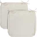 FUNHOME Outdoor Chair Cushion Covers 2 Pack, No Insert! Patio Cushion Covers Replacement 20" x 18" x 4", Water Resistant Patio Chair Cushion Slipcovers, Cream White(Covers ONLY)