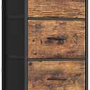 SONGMICS Dresser for Bedroom, Chest of Drawers, Steel, MDF, 5 Non-Woven Fabric Drawers, Storage Organizer Unit, Closet, Entryway, Rustic Brown and Ink Black ULGS315B02S