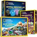 National Geographic Geology Bundle Including Rock Collection Box for Kids, Crystal Growing Kit, and Gemstone Dig Kit, Real Gemstones and Crystals, Science Kit for Boys and Girls 