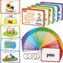 Coogam Sight Words Educational Flashcards - 220 Dolch Sightwords Game with Pictures & Sentences,Literacy Learning Reading Cards Toy for Kindergarten,Home School Kids 3 4 5 Years Old