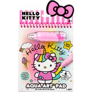 Hello Kitty Aqua Art Pad, 4 Art Pages, On The Go Reusable Water-Reveal Activity Pad, Mess Free Arts and Crafts, Paint with Water Brush Set, Kids Toys, Sanrio Stuff, Hello Kitty Craft Kits for Kids 3+