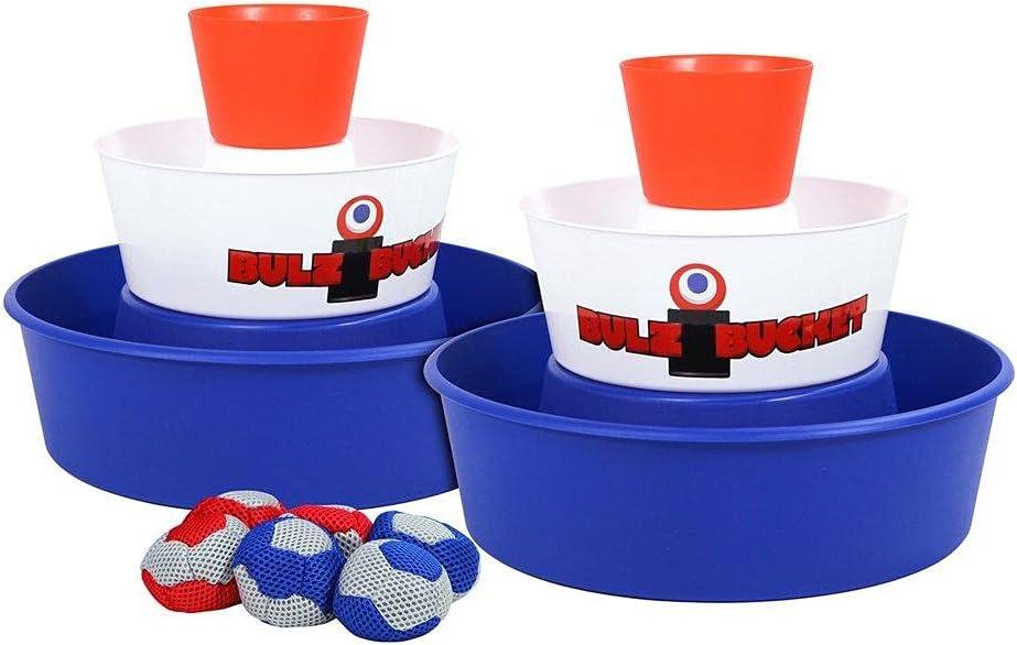 BULZiBUCKET Game by Water Sports - Beach, Tailgate, Camping, Yard, and Pool Games- Indoor/Outdoor Kids Toys - Pool Accessories Perfect for Family Game Night (Red/White/Blue), Medium