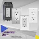 ENERLITES Decorator Receptacle, Tamper-Weather-Resistant, Commercial Grade Outdoor Outlet, Self-Grounding, 20A 125VAC, 2-Pole 3-Wire, 5-20R, UL Listed, 62060-TWR-W, White