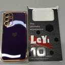 LeYi for Samsung Galaxy A15 5G Case: with Tempered Glass Screen Protector [2 Pcs]+ Full Camera Lens Protection,Love Heart Plating Girly Cute Luxury Shockproof Case, Cute Present for Mom, Dark Purple