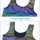 Nymphperi Girls Gymnastics Leotards 2 Piece Shiny Sleeveless Bodysuits with Sparkly Breathable Shorts Suit
