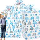 Zonon 3 Pcs 56'' Extra Large Baby Shower Bag Elephant Oversized Holiday Plastic Gift Bags Jumbo Storage Wrapping for Birthday Party Favors Gift Wrap(Blue)