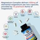 Vitalitown 10 in 1 Magnesium Complex Supplement - 400mg Elemental Magnesium Chelated with Glycinate, Citrate, Malate, Taurate & More - for Sleep Heart Energy - Non-GMO, Vegan, 90 Caps, Exp 11-2028