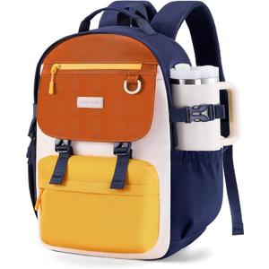 LOVEVOOK School Backpack for Girls with Large Tumbler Holder Pockets, Student Cute Bookbag 15.6 inch Laptop Daypack for Middle School Teen, Waterproof College Travel Bag for Women