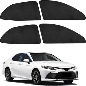 ZATOOTO Car Window Shades for Toyota Camry 2018-2023, Custom Fit Suede Car Window Covers for 100% UV & Privacy Protection, Heat Insulation, 4 Packs Side Window Sun Shade for Family Travel, Baby, Pets