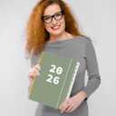 2026 Planner - Planner 2026 from January 2026 to December 2026 with 12 Monthly Tabs, Flexible Cover, Inner Pocket, 8.5" x 11", Green-A