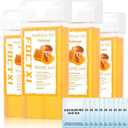 Wax Roller Kit ax Cartridge, Roll On Wax for Hair Removal, Roll on ax, 4 Honey Hair Removal ax Cartridge and 10 Pack Cleaning Oil Wipes for Women