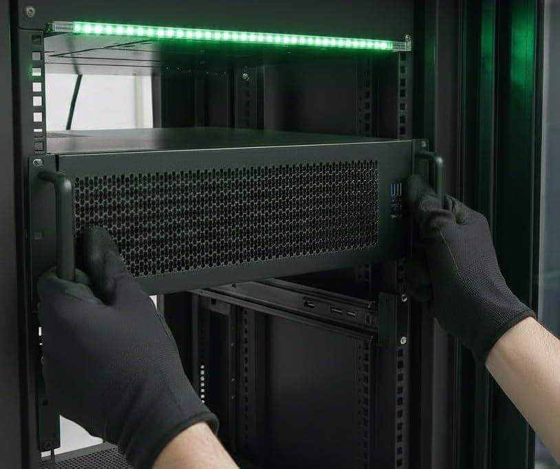 EATX 3U Rackmount Server Chassis, Black Industrial Computer Case Triple 12cm Intake + Dual 6cm Exhaust,Multiple Hard Drive, ATX Power Supply Compatibility