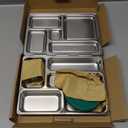 PlanetBox Rover Stainless Steel Bento Lunch Box with 5 Compartments, Space Animals Carry Bag and Magnets
