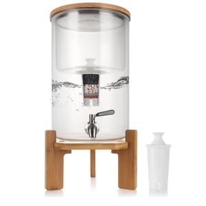 Glass Water Filter Pitcher,2.25 Gallon Water Filter Dispenser with Filter,BPA-Free,Reduces Chlorine and More,Softens the Water,Large Clearly Filtered Water Pitcher for Home,Office and Kitchen