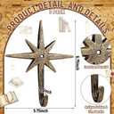 3 Pcs Cast Iron 8 Pointed Atomic Starburst Cute Wall Hooks Mid Century Star Hooks Modern Decor Easy Install Decorative Towel Hook for Coats Aprons Hats Vintage and Eclectic Decor