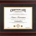 GraduatePro 8.5x11 Diploma Frame with Black Over Gold Mat or Display 11x14 Document without Mat, CPA License Frame, UV Protection Acrylic, Mahogany with Gold Beads