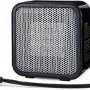 Amazon Basics Ceramic Portable Mini Space Heater for Office Desk, Indoor Use, Fast Heating, Energy Efficient, 500W, With Tip-Over Protection, Lightweight 1.4 lbs, Black, 5.87"D x 3.15"W x 5.95"H