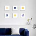 An&He 8x8 Picture Frames Set of 6, Displays 4x4 with Mat or 8x8 Without Mat Photos, Square Collage Wall Decor for Gallery, Tabletop & Wall Decor, Black