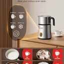 Milk Frother and Steamer, PARIS RHNE 4 in 1 Detachable Milk Steamer, 500ml Hot Chocolate Maker and Milk Warmer with Hot & Cold Foam, Dishwasher Safe, All Stainless Steel