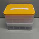 Plastic Stackable Organizer Storage Case with Building Blocks Lids for lego, Storage Containers with Carrying Handle and Adjustable Grid Organizers, 2Layer Orange