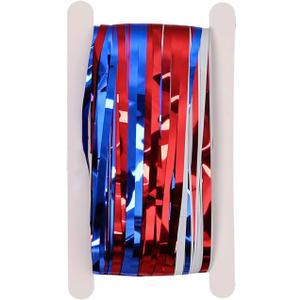 4th of July Decorations Foil Fringe Garland Tinsel Streamers Red White and Blue Star Metallic Hanging Backdrop Banner Table Skirts for Parade Floats Memorial Day Patriotic Party (One Size, C04)