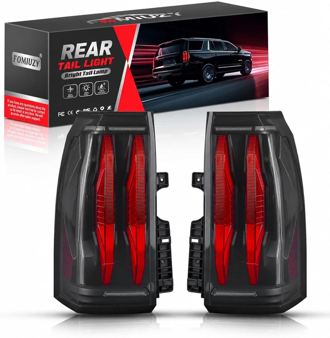 Upgrade Smoke Tail Lights Assembly Fit For GMC Yukon Yukon XL Denali 2015 2016 2017 2018 2019 2020 Rear LED Brake Turn Signal Back Taillight Left Driver Right Passenger GM2800268 GM2801268