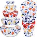 Revahope 5 Pieces Bowl Covers Reusable, 5 Size Stretch Cloth Covers for Bread Proofing Fabric Elastic Food Covers Washable for Food Fruits Leftover (Floral)