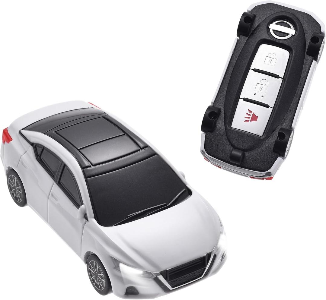 for Nissan Key Fob Cover Key Shell upgraded version with lamp - White | Compatible with Nissan Altima Maxima Sentra Armada Pathfinder Rogue Smart Remote Key and Key 2/3/4/5 Button