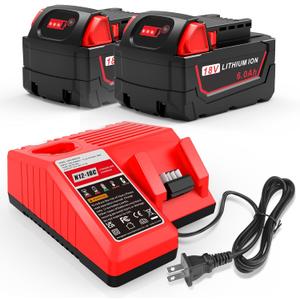 6.0Ah 18V for Milwaukee M-18 Battery WK18 N12-18C Dual Port Charger Compatible for Milwaukee 18v Battery and Charger Combo Fast Charging M12 M-18 48-11-1850 48-11-1860 48-11-1820 48-11-1840 48-11-1815 6.0Ah 18V for Milwaukee M-18 Battery WK18 N12-18C Dual Port Charger Compatible for Milwaukee 18v Battery and Charger Combo Fast Charging M12 M-18 48-11-1850 48-11-1860 48-11-1820 48-11-1840 48-11-1815