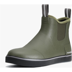 Furuian Men's Deck Boots Fishing Boots Waterproof Rain Boots Ankle Booties Slip On Neoprene Rubber Footwear Chelsea Boots Men botas para hombre for Gardening Fishing Boating Camping Sailing, Size 11.5