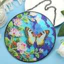 8inch Stained Glass Suncatcher, Butterfly Stained Glass Window Hanging Sun Catchers Ornaments for Indoor Windows Wall Garden Kitchen Home Decor Gifts for Women Birthday Mother's Day Religious Easter