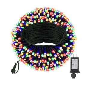 100 LED Christmas String Lights, 33 FT Connectable Waterproof String Lights Green Wire with Timer Memory Function & 8 Modes, for Indoor Outdoor Xmas Trees Party Garden, 33 FT Multicolor