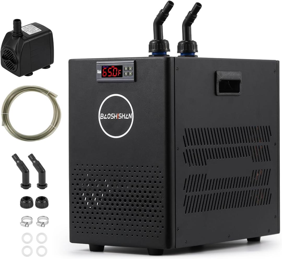 BAOSHISHAN Aquarium Chiller 26gal Aquarium Cooler 1/13 HP Water Chiller for Aquarium with Compressor Refrigeration Quiet Design Chiller for Fish Tank Axolotl