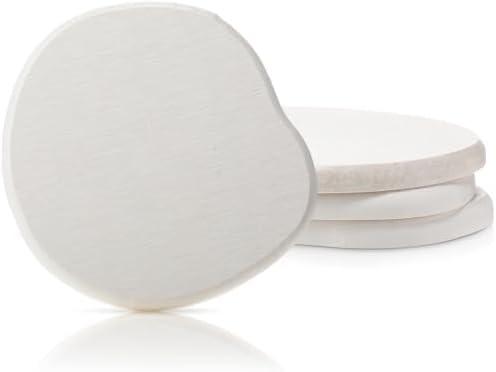 Diatomaceous Earth Coasters Set of 8，Cool Absorbent Quick-Dry Drink Coasters for Desks, Cute Modern Stone Design with Stylish White Aesthetic (8, White)