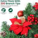 Christmas Garland with Lights, 9FT Lighted Christmas Garland with 30 LED, Prelit Garland Battery Operated Garland Christmas Decorations for Stairs Railing Fireplace Mantle Front Door Porch Home