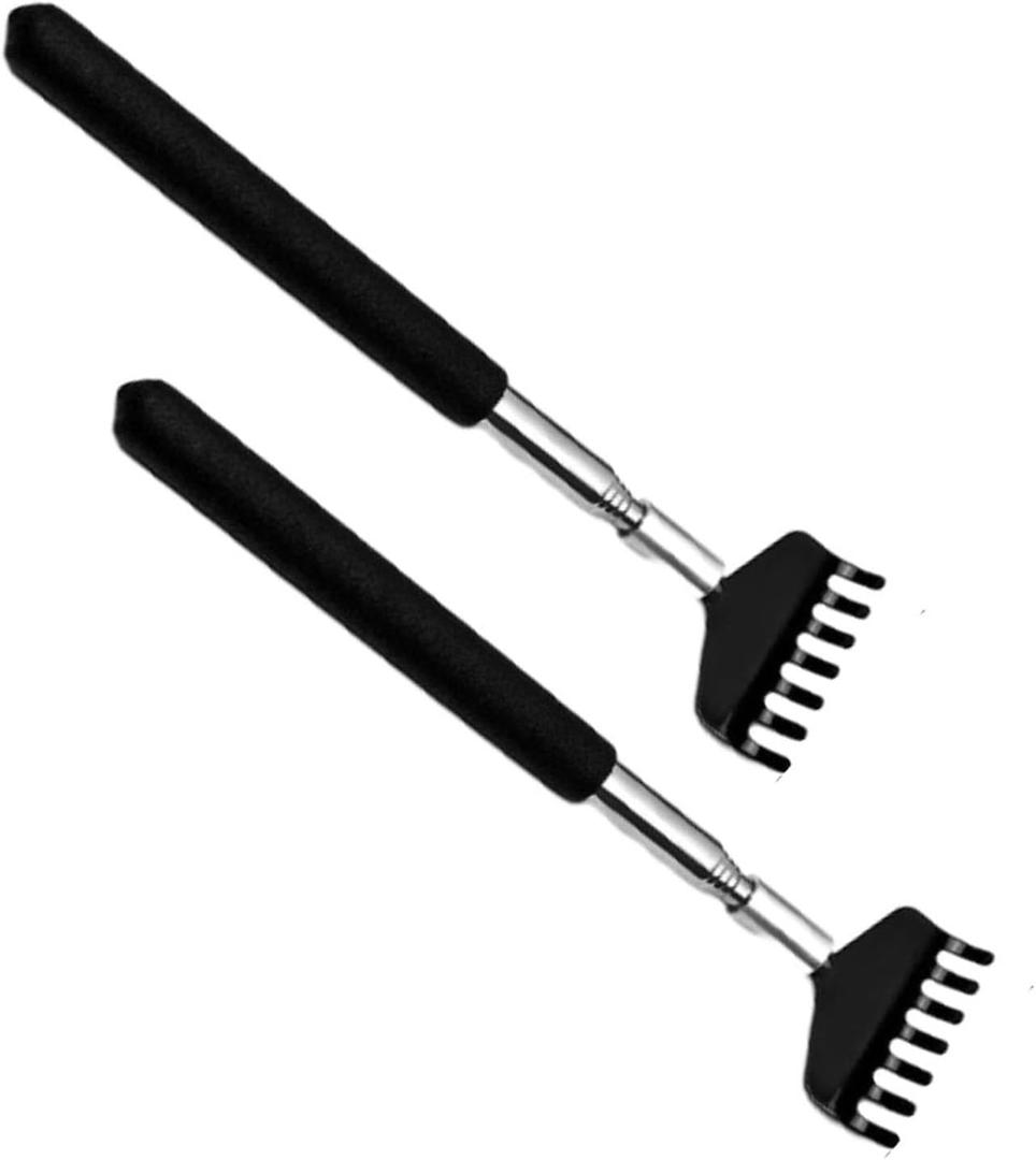 2 Pack Portable Extendable Back Scratcher Non-Steel Material Quality and Durability,Stainless Steel Telescoping Back Scratcher with Beautiful Present Packaging