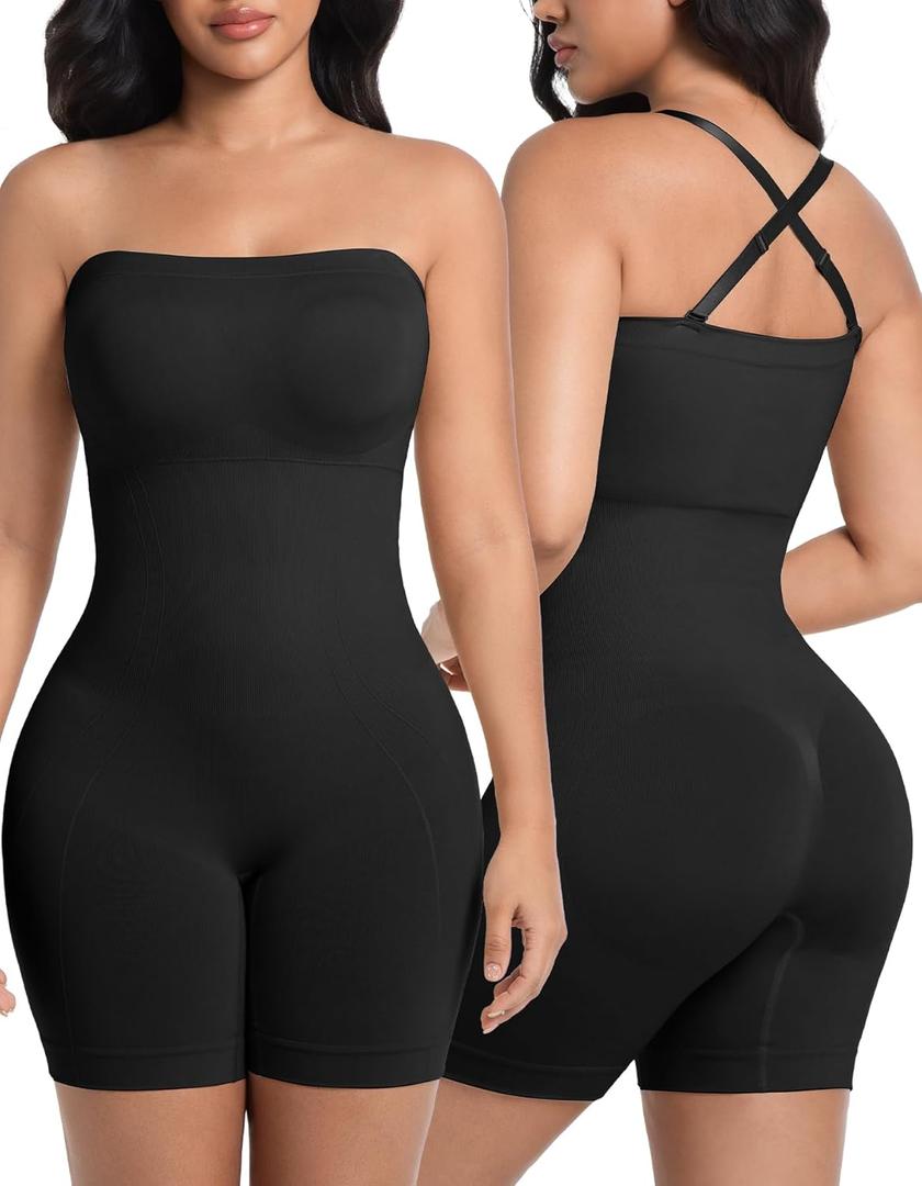 SIMIYA Black Women Bodysuit Tops Shaping Short for Under Dresses