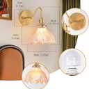 Vintage Battery Operated Wall Sconce Set of 2, Wireless Wall Sconces with Amber Glass Lampshade,Rechargeable Wall Lights with Remote Control for Bedroom, Living Room