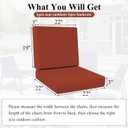 HEBE Outdoor Chair Cushions Set 22 x 22 Inch Waterproof Deep Seat Patio Cushion for Patio Furniture with Fade Resistant, Removable Cover & Handle for Sofa Couch, Wine Red