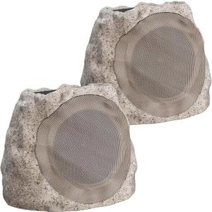 Outdoor Speakers With Lights Show Bluetooth Speakers Waterproof Patio TWS Connection Outdoor Bluetooth Speakers Wireless Solar Powered and Rechargeable Rock Speakers for Patio Pool 2Packs(Stone)