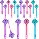 RoundFunny 24 Pcs Music Mini Bubble Wands Party Supplies Favors Decorations Kawaii Bubbles Sticks Wands for Fan Meeting Anime Theme Birthday Party Goodie Gift Bag Outdoor Activity
