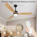 52inches Ceiling Fan with Lights,Wood Downrod Ceiling Fans with Remote Control,Dimmable Light,3 CCT,6 Speeds,Noiseless DC Motor,2 rods,Ceiling Fan for Bedroom,Living Room,Office,Indoor, Large